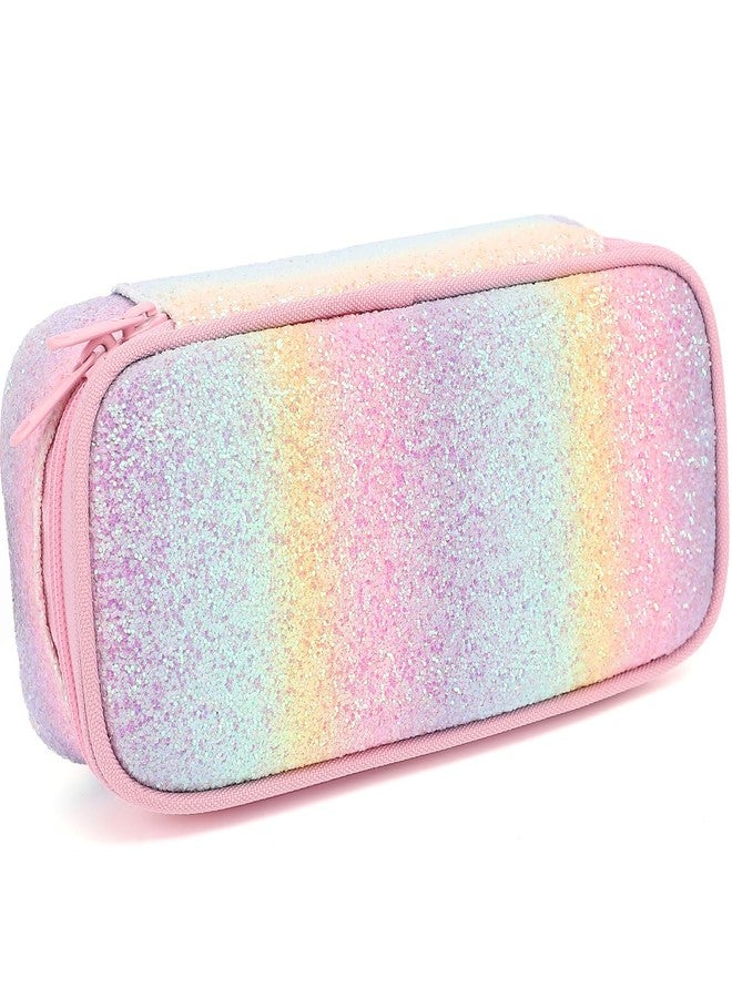 FlowFly Kids Pencil Case for Boys, Girls, Pencil Pouch Boys Soft Rainbow Pen Box, Glitter - Image 1