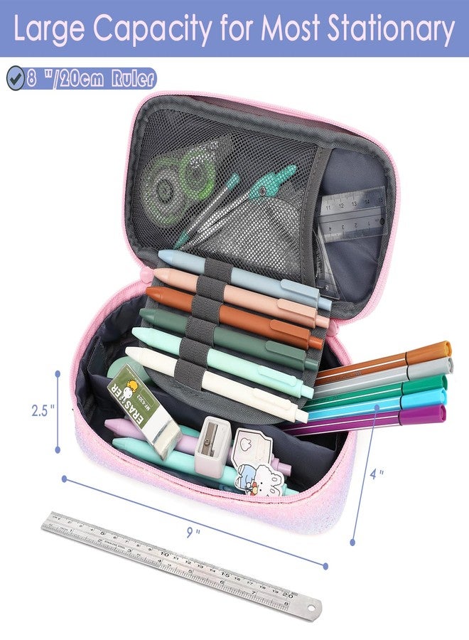 FlowFly Kids Pencil Case for Boys, Girls, Pencil Pouch Boys Soft Rainbow Pen Box, Glitter - Image 3