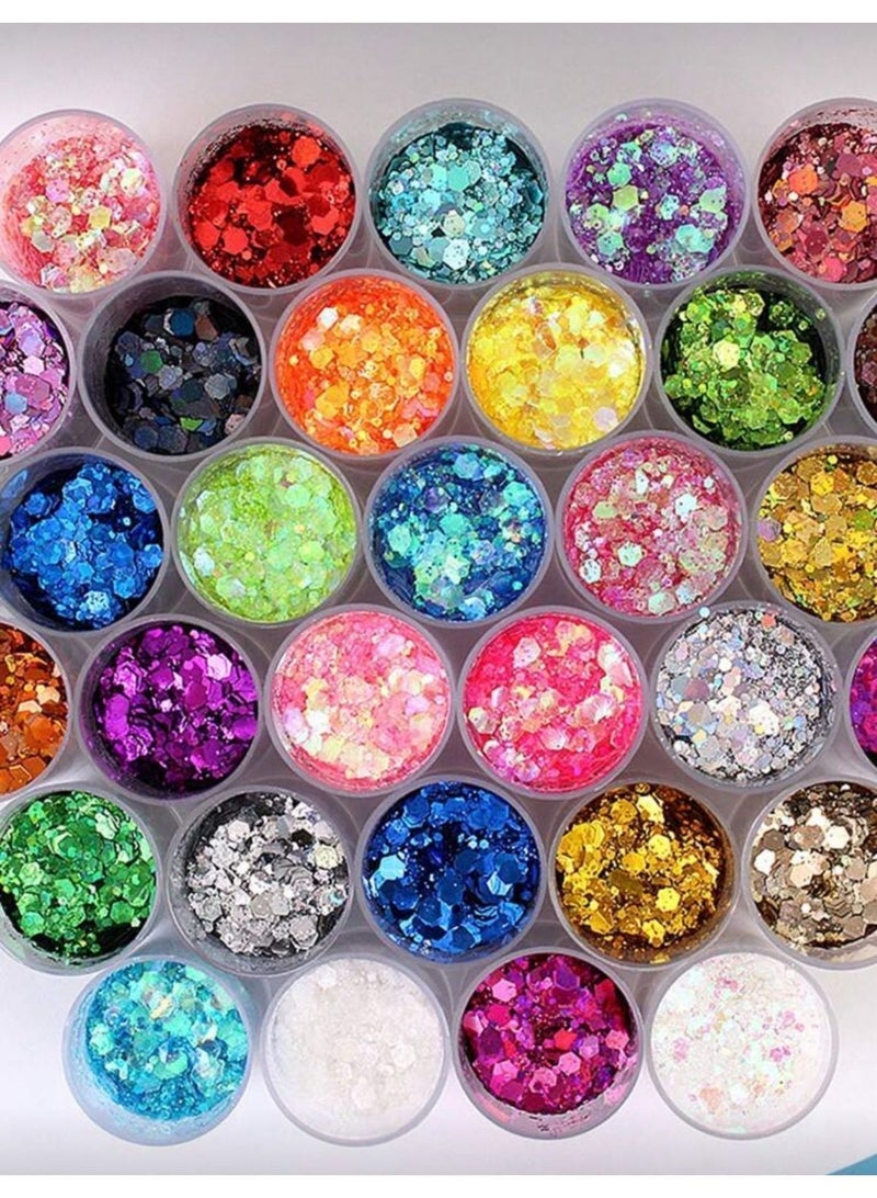 Shiny glitter sparkles in multiple colors, 6 random colors, for resin, wax, and crafts. - Image 5