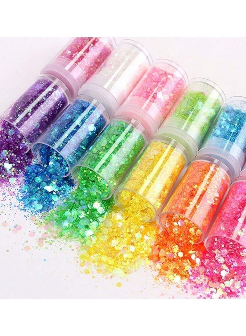 Shiny glitter sparkles in multiple colors, 6 random colors, for resin, wax, and crafts. - Image 4