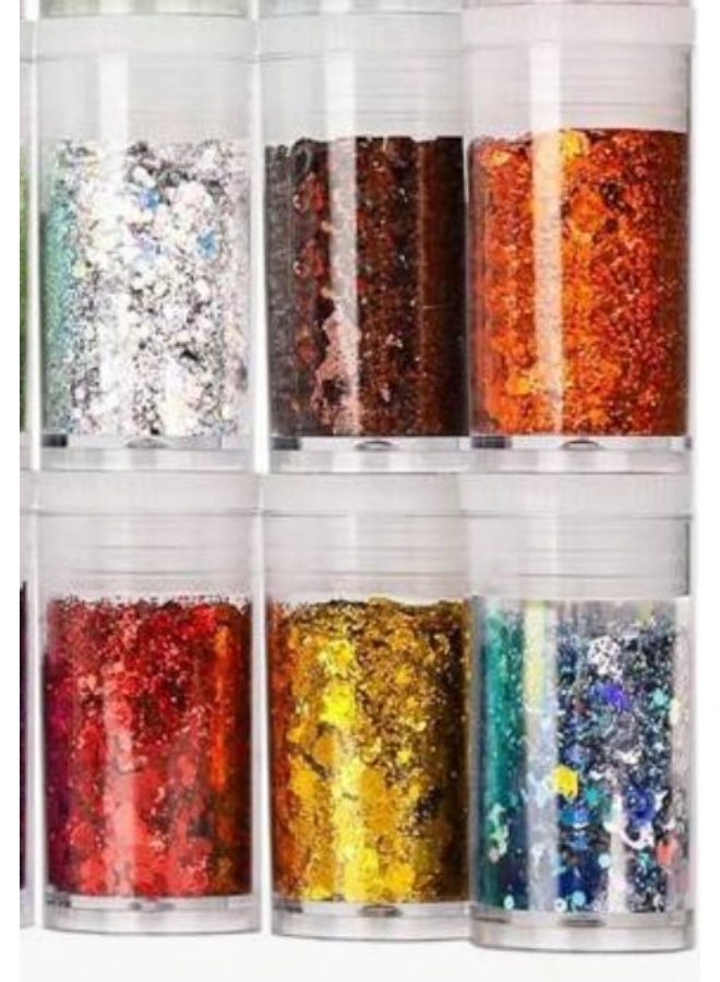 Shiny glitter sparkles in multiple colors, 6 random colors, for resin, wax, and crafts. - Image 3
