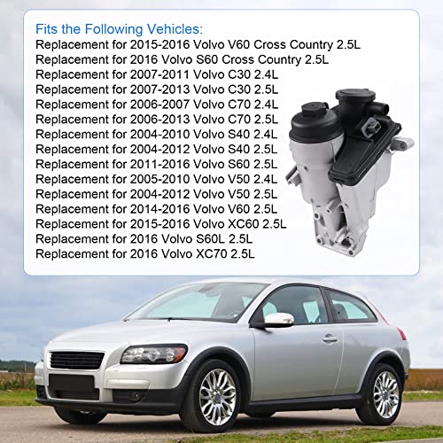 DICMIC Oil Filter Housing with Gasket for 2004-2016 Volvo C30 C70 S40 S60 V50 V60 XC60 XC70 Replace# 31338685, 31338684, 30788494, 30684381 - Image 4