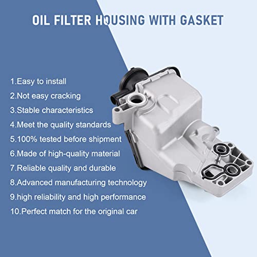 DICMIC Oil Filter Housing with Gasket for 2004-2016 Volvo C30 C70 S40 S60 V50 V60 XC60 XC70 Replace# 31338685, 31338684, 30788494, 30684381 - Image 2