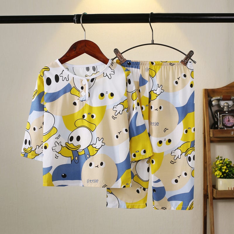 Kids Pajama Set Cotton Breathable Sleepwear Little Duck 