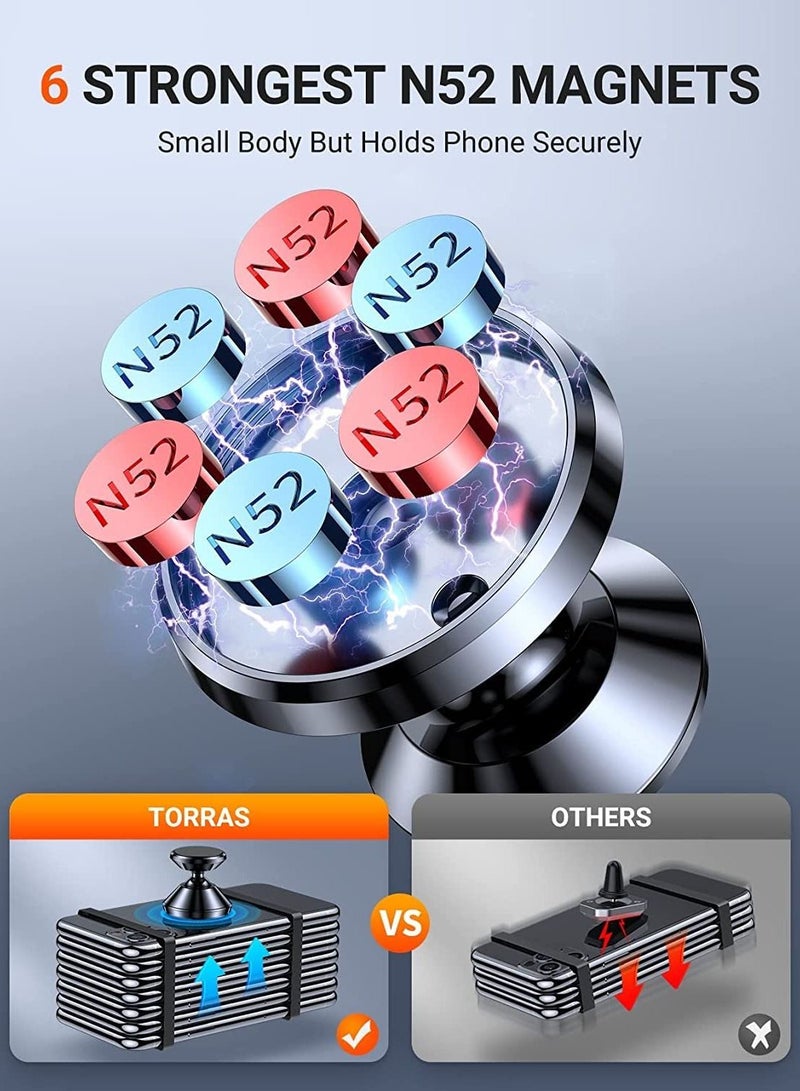 Car Magnetic Phone Mount, [Super Strong Magnet] Car Phone Holder for Dashboard [Easily Install] Magnetic Cell Phone Mount Compatible with iPhone 12 11 Pro X 8 Plus Samsung Galaxy S21 S20 & All - Image 4