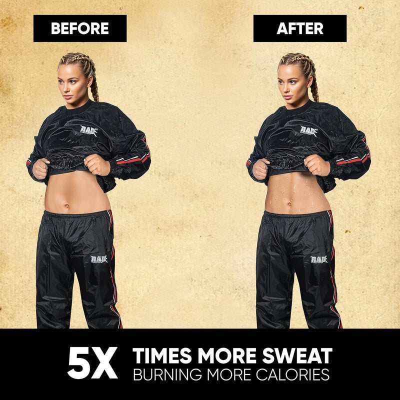 RAD Sauna Suit Men and Women, Weight Loss Sweat Suit Jacket Pant Gym, Boxing Workout - Image 4