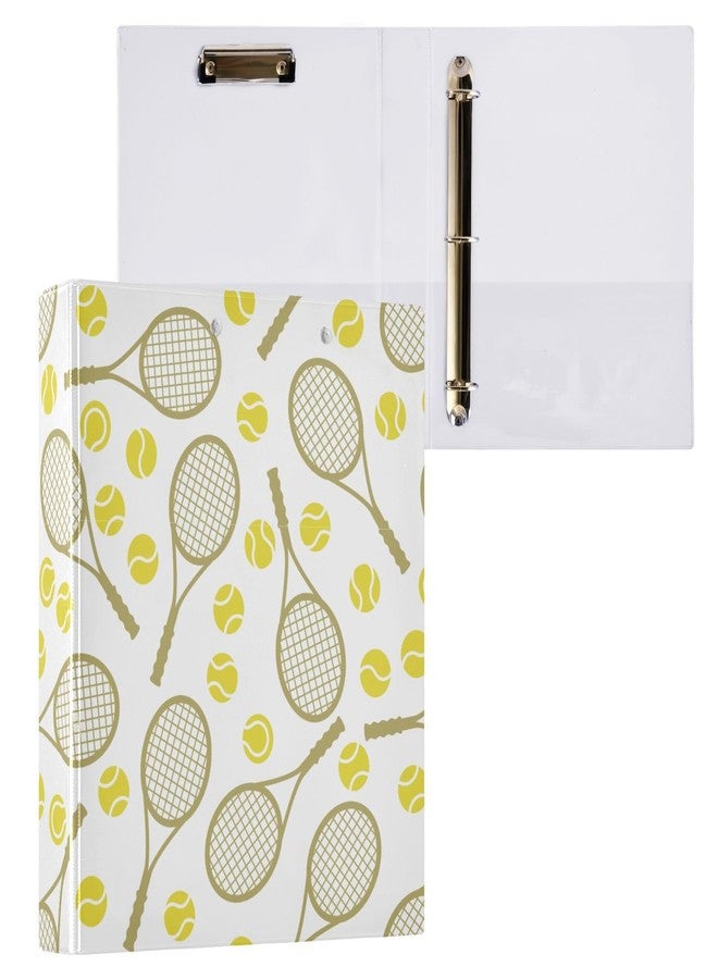 ZZKKO Sports Tennis 3 Ring Binder 1.5 Inch Binders with Clipboard Pockets for School 3 Hole Office Binder, 1 Pack - Image 1