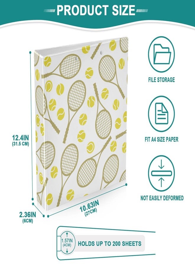 ZZKKO Sports Tennis 3 Ring Binder 1.5 Inch Binders with Clipboard Pockets for School 3 Hole Office Binder, 1 Pack - Image 4
