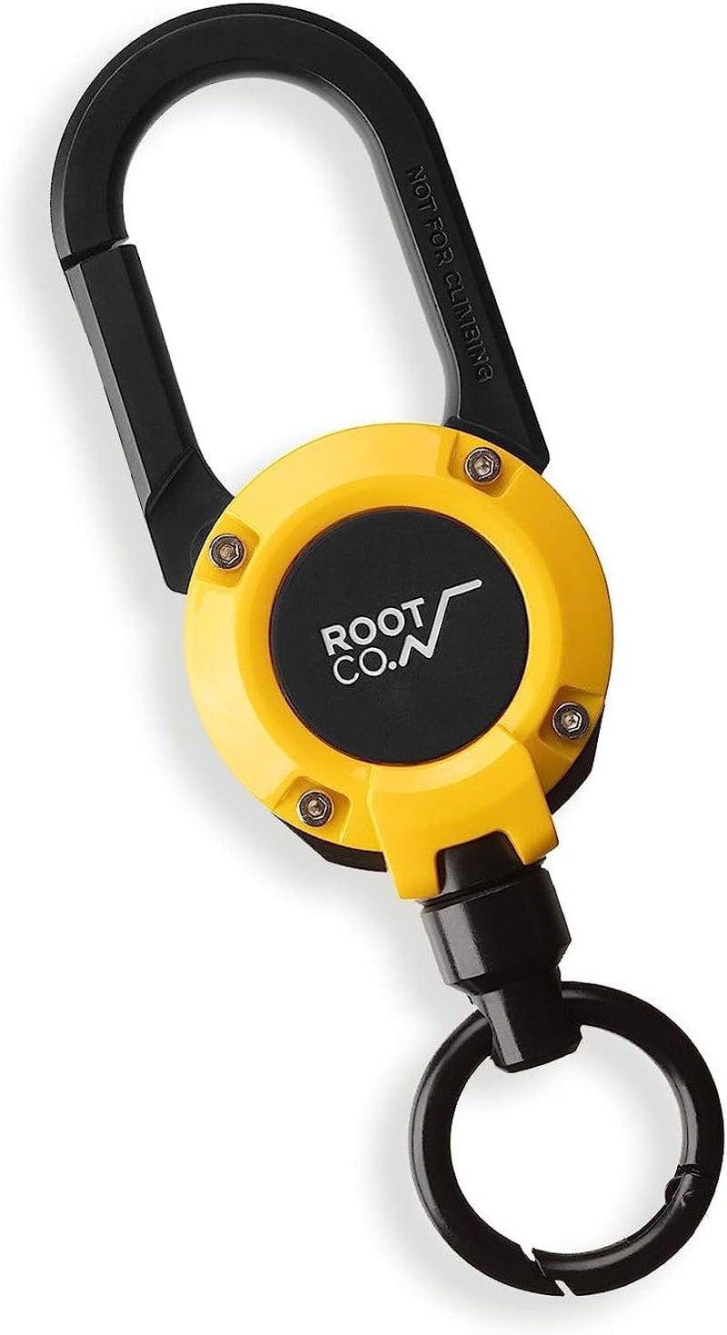ROOT CO. GRAVITY MAGREEL, Retractable Badge/iPhone Case/Key Holder with Carabiner Clip | 33.4" / 85cm Reel Reel - Image 1