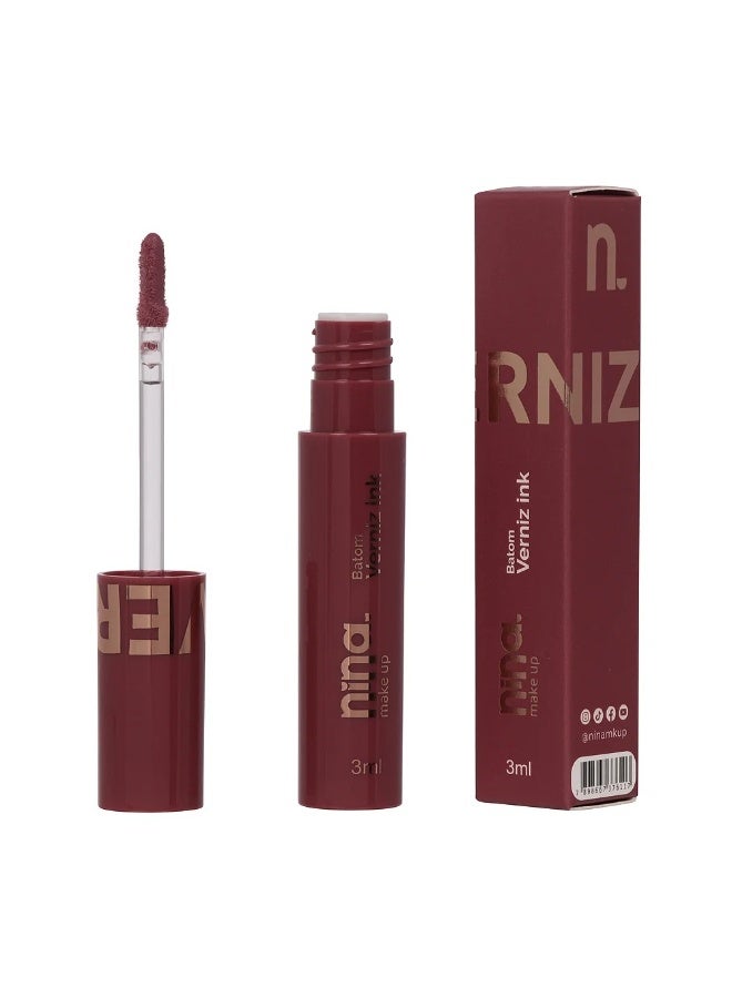 Nina Makeup INK VARNISH LIQUID LIPSTICK - 03 CONFIDENT - NINA MAKEUP - Image 4