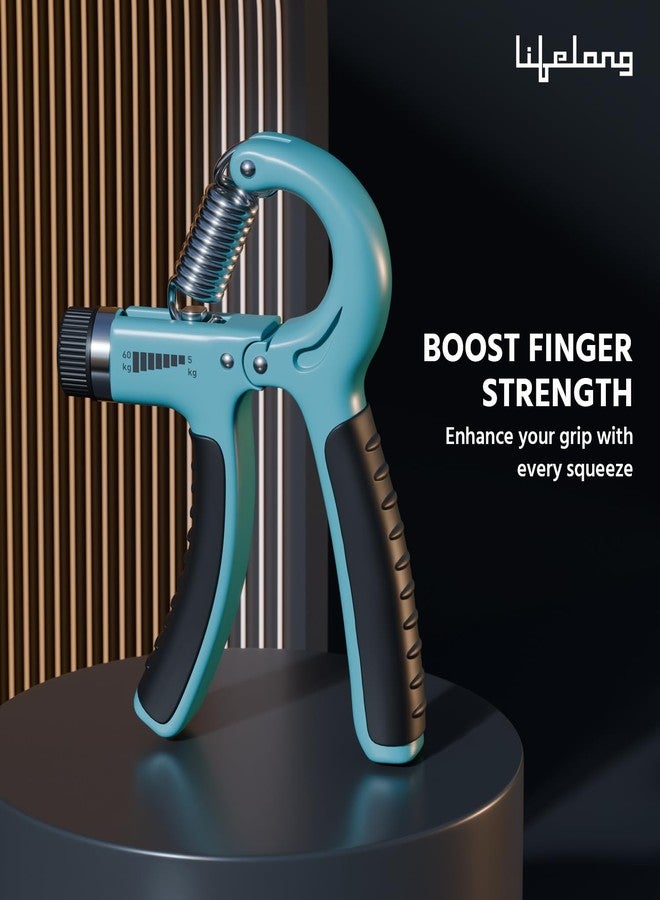 Lifelong Adjustable Hand Grip Strengthener, Polypropylene Hand Gripper for Men & Women for Gym Workout Hand Exercise Equipment to Use in Home for Forearm Exercise (5-60kgs) - Blue & Black, LLFAHG001 - Image 1
