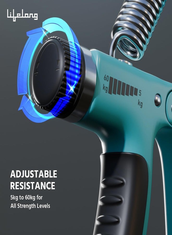 Lifelong Adjustable Hand Grip Strengthener, Polypropylene Hand Gripper for Men & Women for Gym Workout Hand Exercise Equipment to Use in Home for Forearm Exercise (5-60kgs) - Blue & Black, LLFAHG001 - Image 3