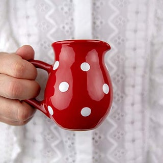 Handmade Red and White Polka Dot Small 150ml5oz Ceramic Creamer Milk Jug Pourer Pitcher Jug Pottery Housewarming Gift for Tea Coffee Lovers by City to Cottage - pzsku/Z2DB73D9B34F3C09A4490Z/45/1749491185/77ed40db-725c-45c2-a6c6-3ff04812abe6