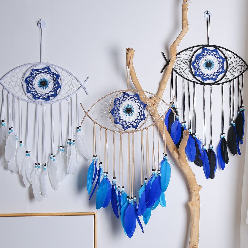 Decorative Evil Eye Dream Catcher Feather Handmade Crafts Dream Catcher Pendant Selling Dream Catcher - Image 3