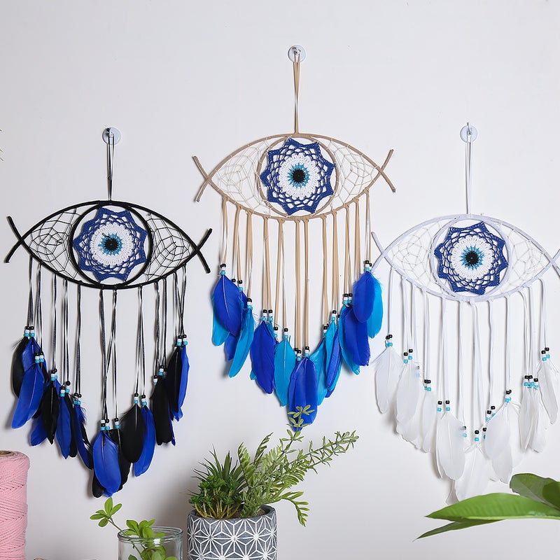 Decorative Evil Eye Dream Catcher Feather Handmade Crafts Dream Catcher Pendant Selling Dream Catcher - Image 4