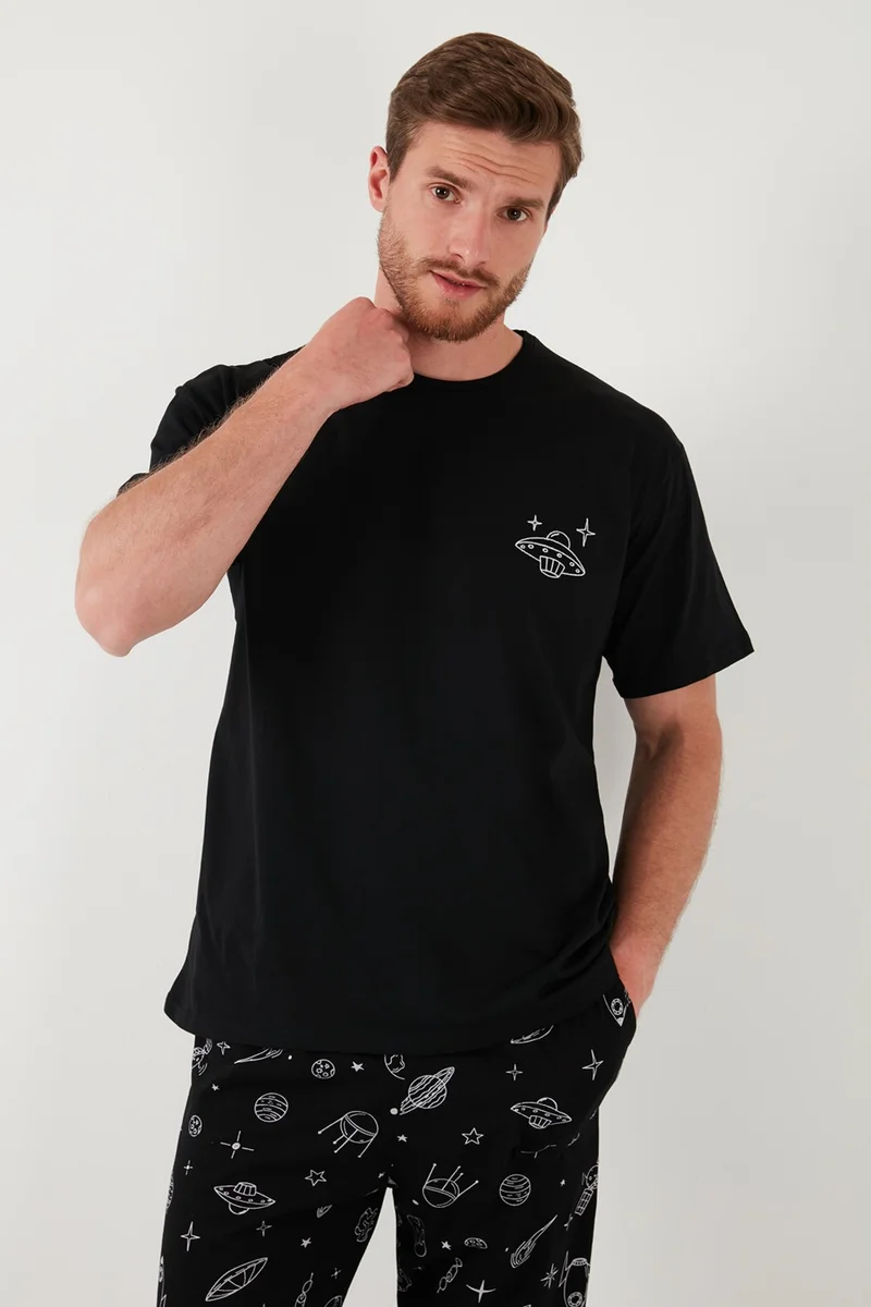 Buratti Cotton Regular Fit Short Sleeve Pajama Set Men's Pajama Set 6572011