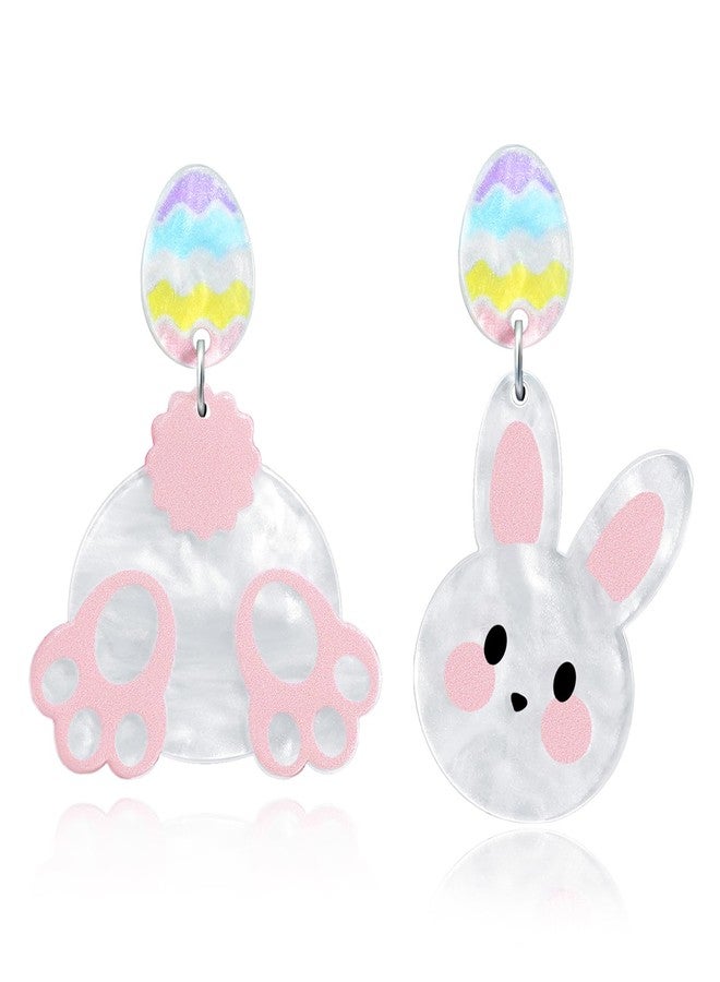 Nylry Cute Easter Bunny Earrings for Women Dangle Acrylic Rabbit Egg Earring Fun Bunny Jewelry Easter Accessories Gifts for Women-Rabbit - Image 1