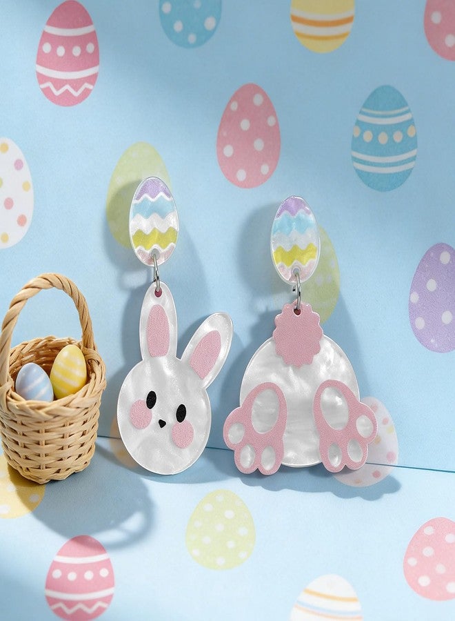 Nylry Cute Easter Bunny Earrings for Women Dangle Acrylic Rabbit Egg Earring Fun Bunny Jewelry Easter Accessories Gifts for Women-Rabbit - Image 5