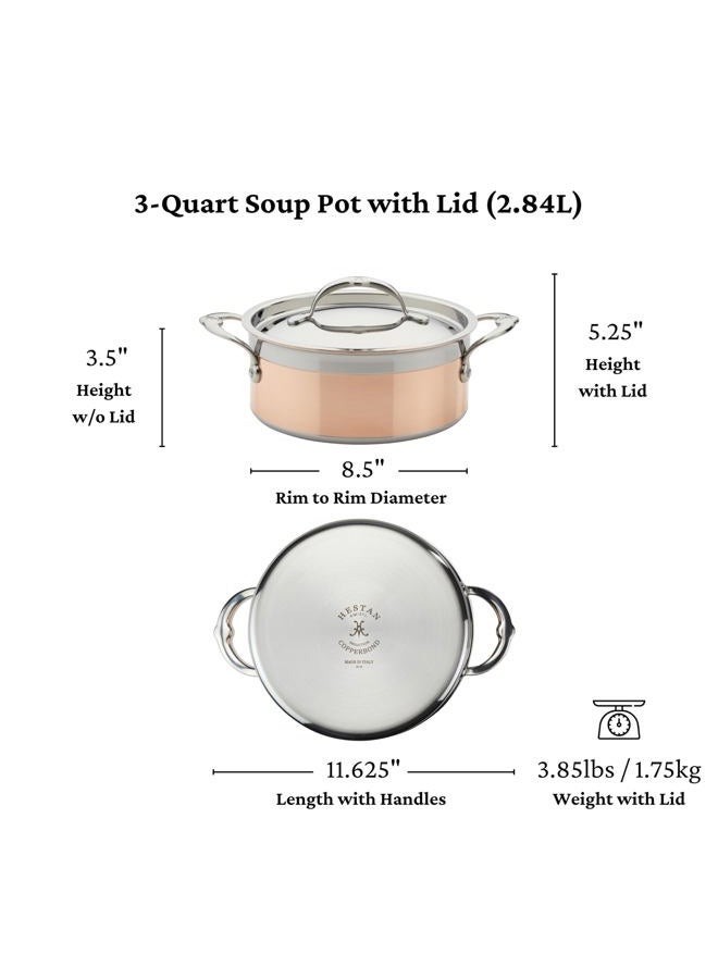 Hestan CopperBond Collection - 100% Pure Copper Soup Pot, Induction Cooktop Compatible, 3 Quart - Image 4