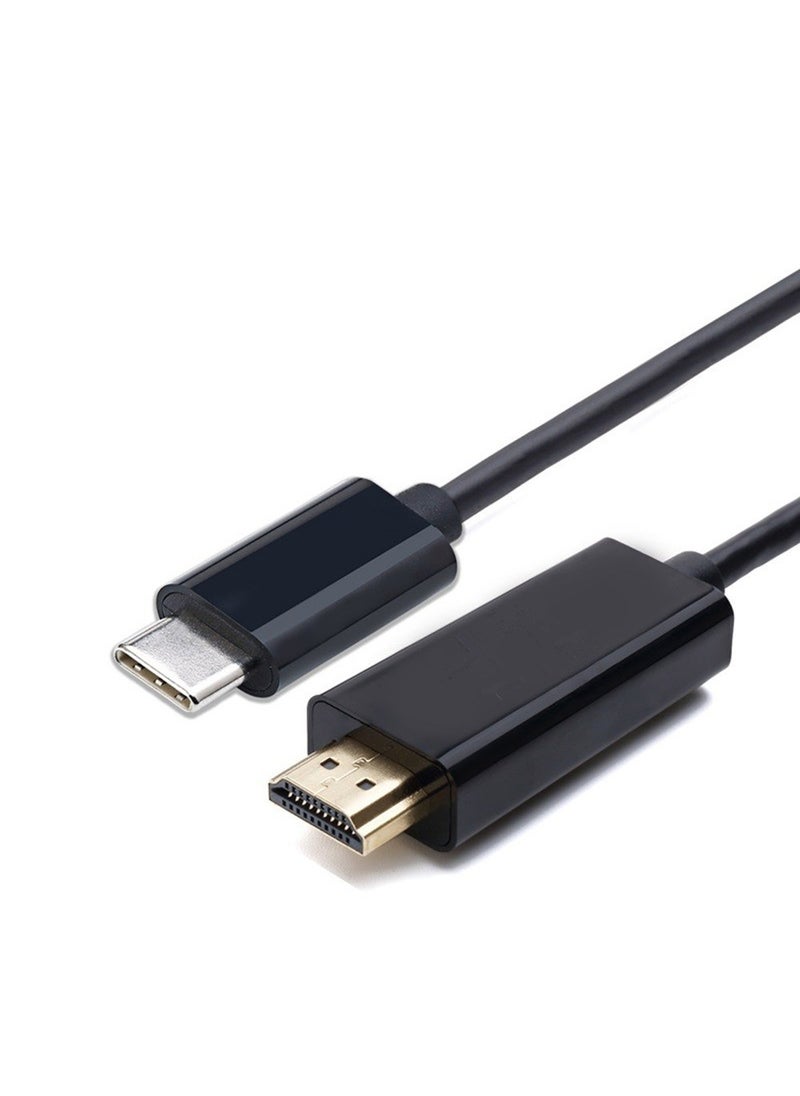 USB-C to HDMI 1.8M Cable 4K30Hz High-Definition Adapter Black