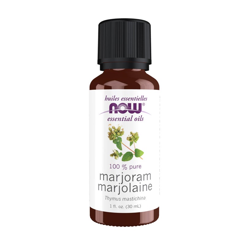 Now Foods NOW Essential Oils Marjoram Oil Normalizing Aromatherapy Scent Cold Pressed 100 Pure Vegan Child Resistant Cap 1Ounce 