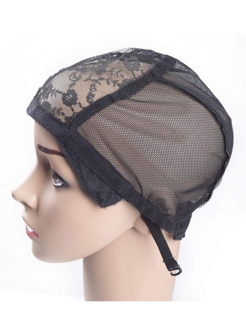 إستيل قبعات شعر مستعار مع حزام قابل للتعديل لصنع الباروكات مقاس حر أسود قبة شبكية غطاء شعر مستعار للنساء قبعات شعر مستعار دانتيل - Image 1