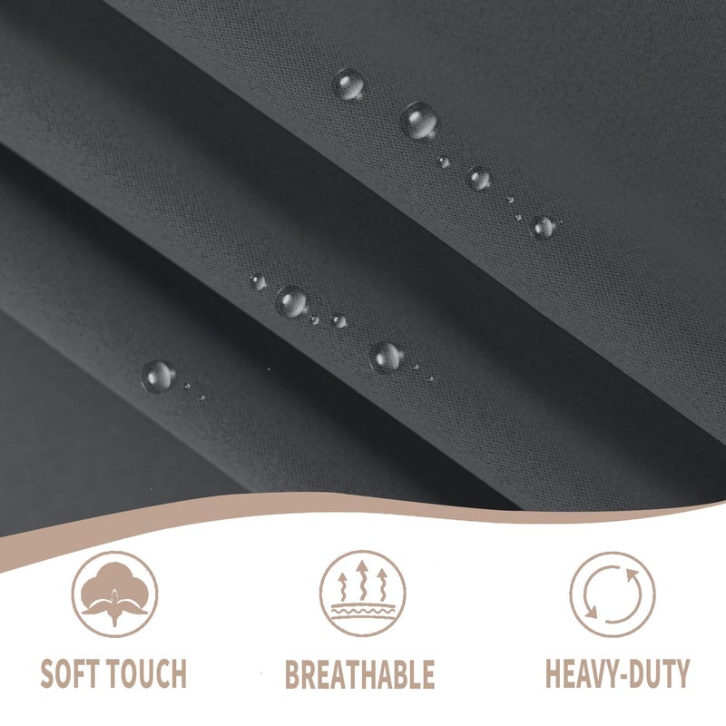 Vatge French Door Curtain - Thermal Insulated Window Curtain with Magic Tape for Glass Door  Front Door  Sliding Door  1 Panel  W54 x L40  Grey - Image 5