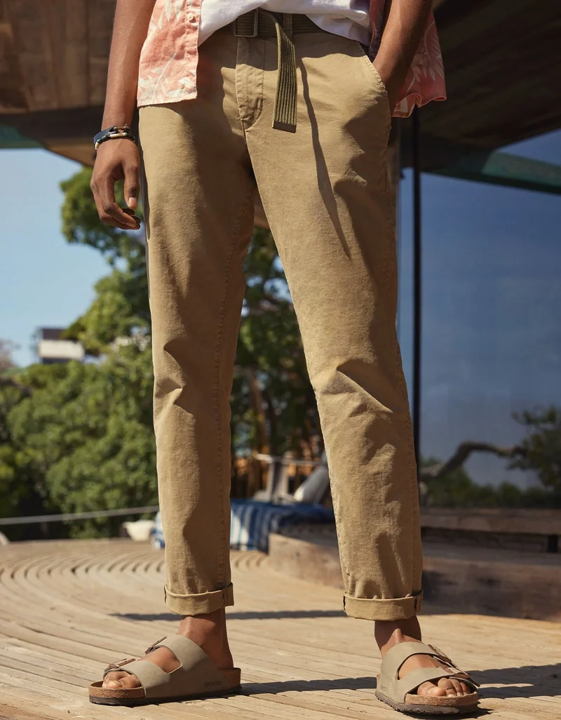 American Eagle  AE Flex Original Straight Lived-In Khaki Pant for Men | Best Price UAE