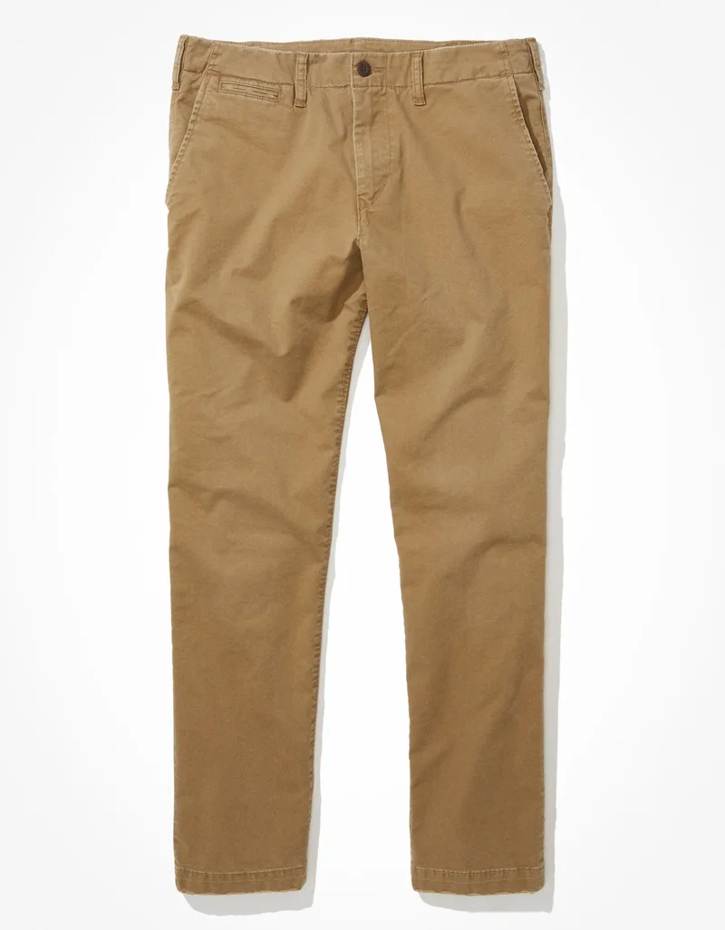 American Eagle  AE Flex Original Straight Lived-In Khaki Pant for Men | Best Price UAE