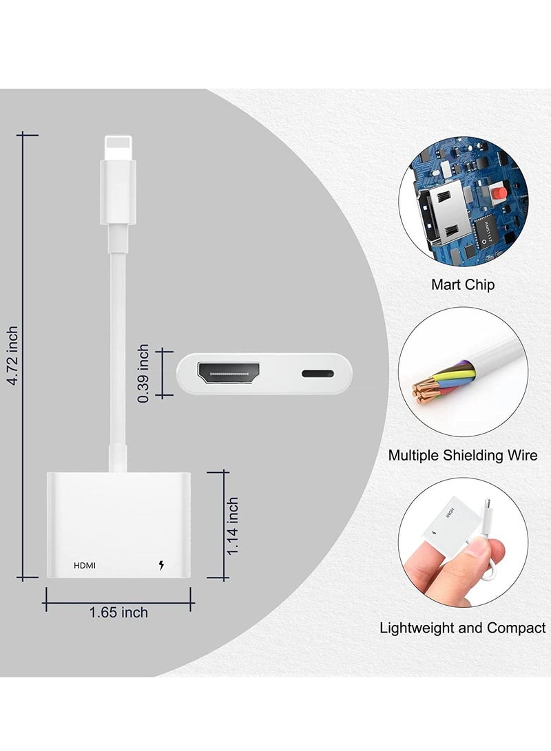 HDMI Adapter for iPhone to TV,iPad to HDMI,1080P HD Digital AV Adapter(No Need Power) Video & Audio Sync Screen Connector Compatibility with iPhone 14/13/12/11/X/8/iPad/to HDTV,Projector, Monitor. - Image 2