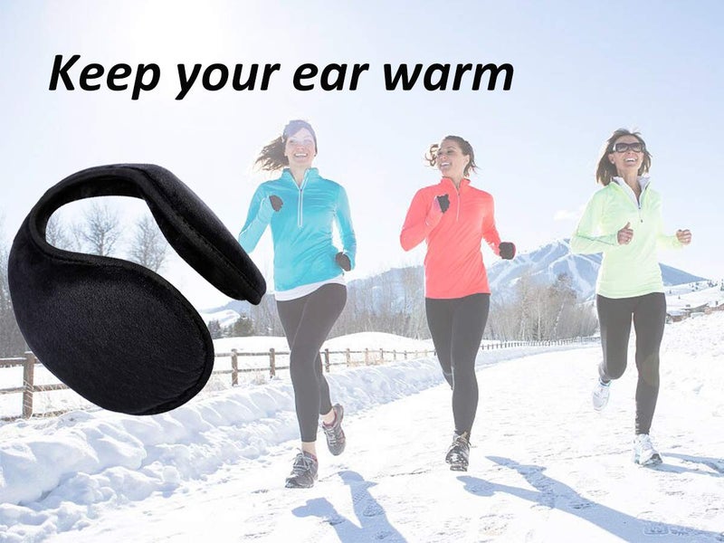 Handcuffs Ear Warmers For Men & Women Unisex Classic Fleece Winter Warm Earmuffs (Black) - Image 3