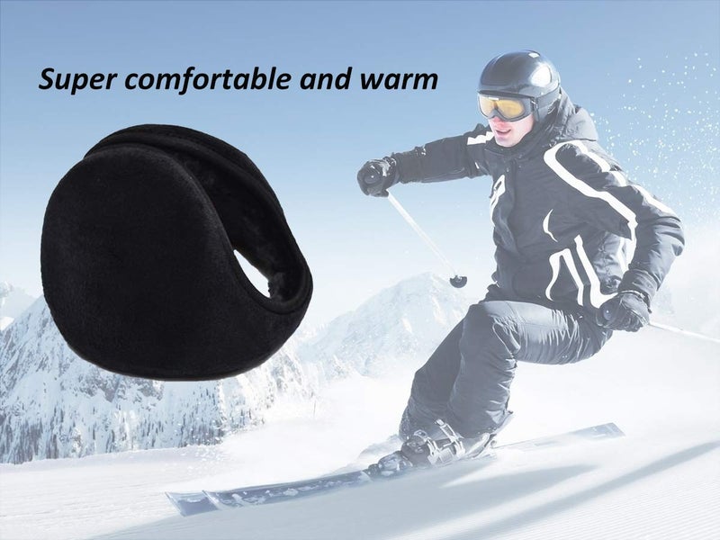 Handcuffs Ear Warmers For Men & Women Unisex Classic Fleece Winter Warm Earmuffs (Black) - Image 2