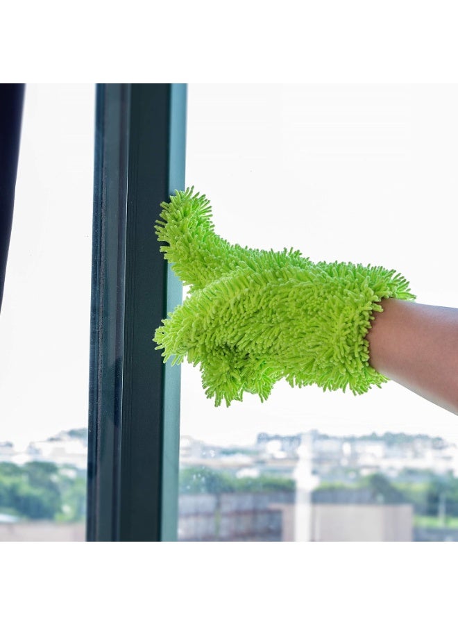 SCRUBIT Microfiber Dusting Glove for Kitchen and Home by Scrub-it - Car, Furniture & Window Cleaning Gloves - Cuts Through Dirt Without Using Chemicals - Perfect for Stainless Steel Dusting -2 Pack (Green) - Image 3