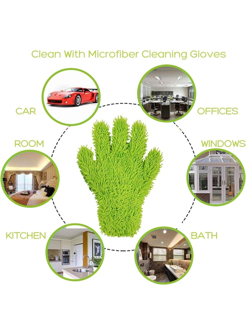 SCRUBIT Microfiber Dusting Glove for Kitchen and Home by Scrub-it - Car, Furniture & Window Cleaning Gloves - Cuts Through Dirt Without Using Chemicals - Perfect for Stainless Steel Dusting -2 Pack (Green) - Image 2
