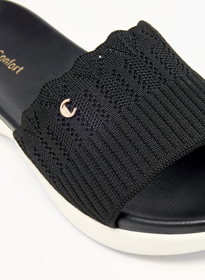 لو كونفورت Textured Slip-On Flatform Sandals