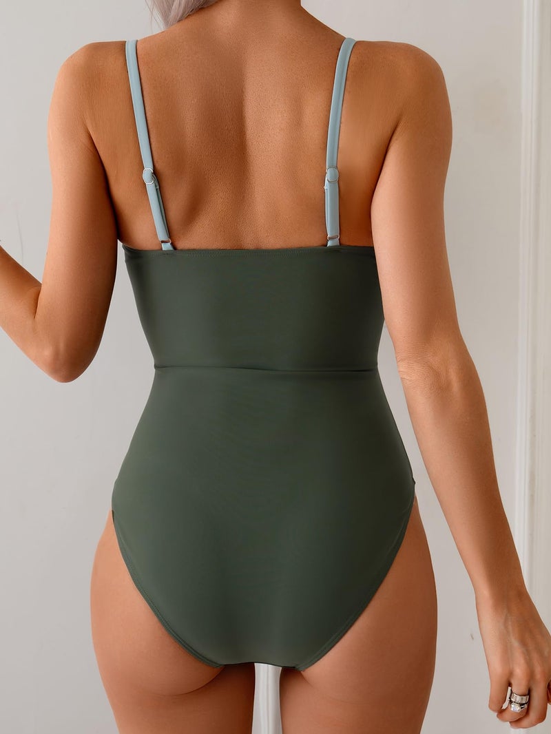 Eomenie One Piece Swimsuit for Women Ring Linked Monokini Sexy Bathing Suit Cutout Swim Suit - Image 3