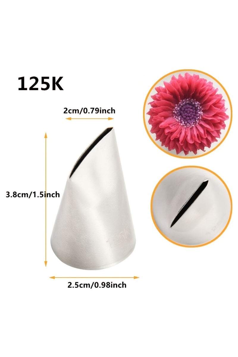 إيروريكس مجموعة من 3 فوهات تزيين الكيك، مصنوعة من الفولاذ المقاوم للصدأ، على شكل وردة لتزيين الكيك والبسكويت والحلويات... - Image 4