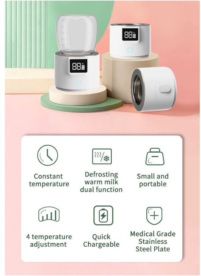 Be a better mom - Portable Smart Baby Bottle Warmer Dual Function for Defrosting Warm Milk Heater & Thaw for Formula Breastmilk Keep Warm with Smart Temperature Control BPA Free - Image 1