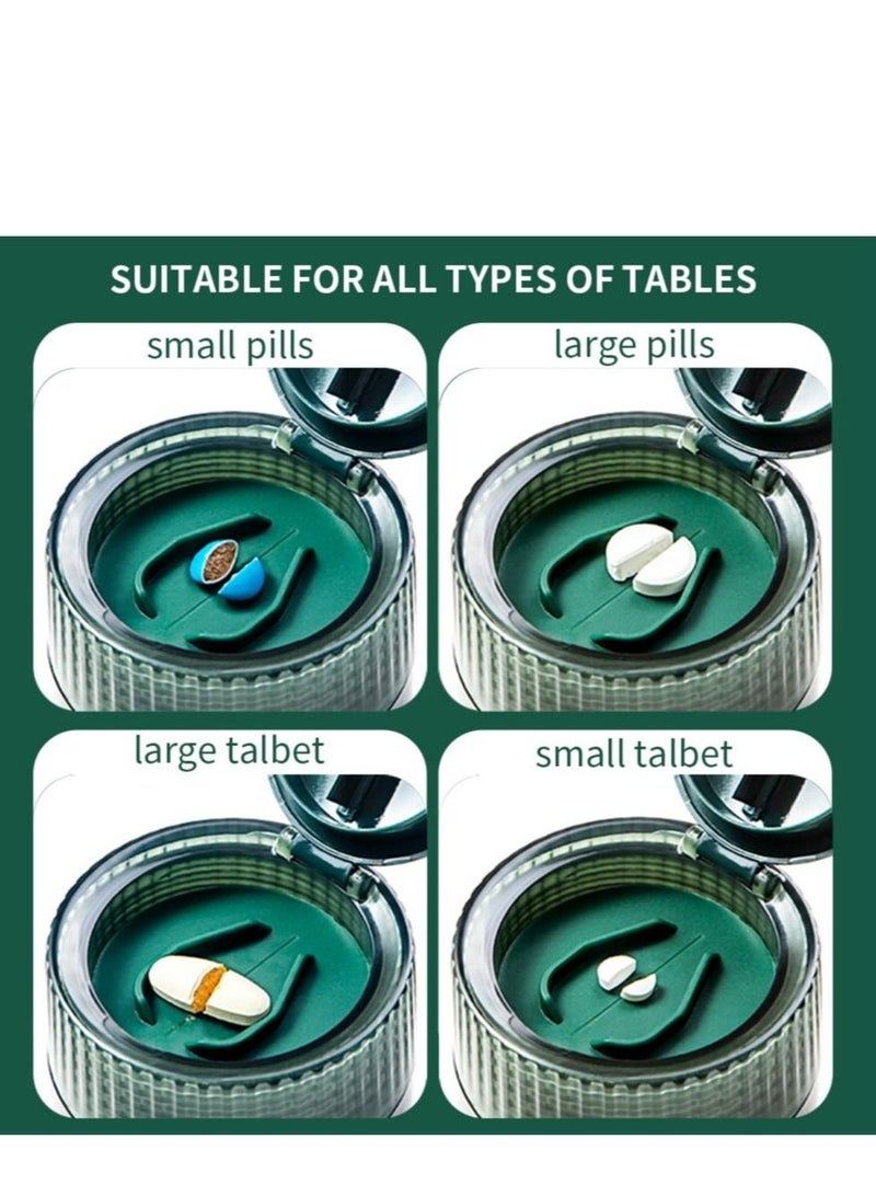 الأزرق جي دبليو Pill Cutter and Crusher, Splitter for Small or Large Pills, Cuts Vitamins Tablets, Portable Pretty Crusher Purse Pocket(Dark Green) - Image 4