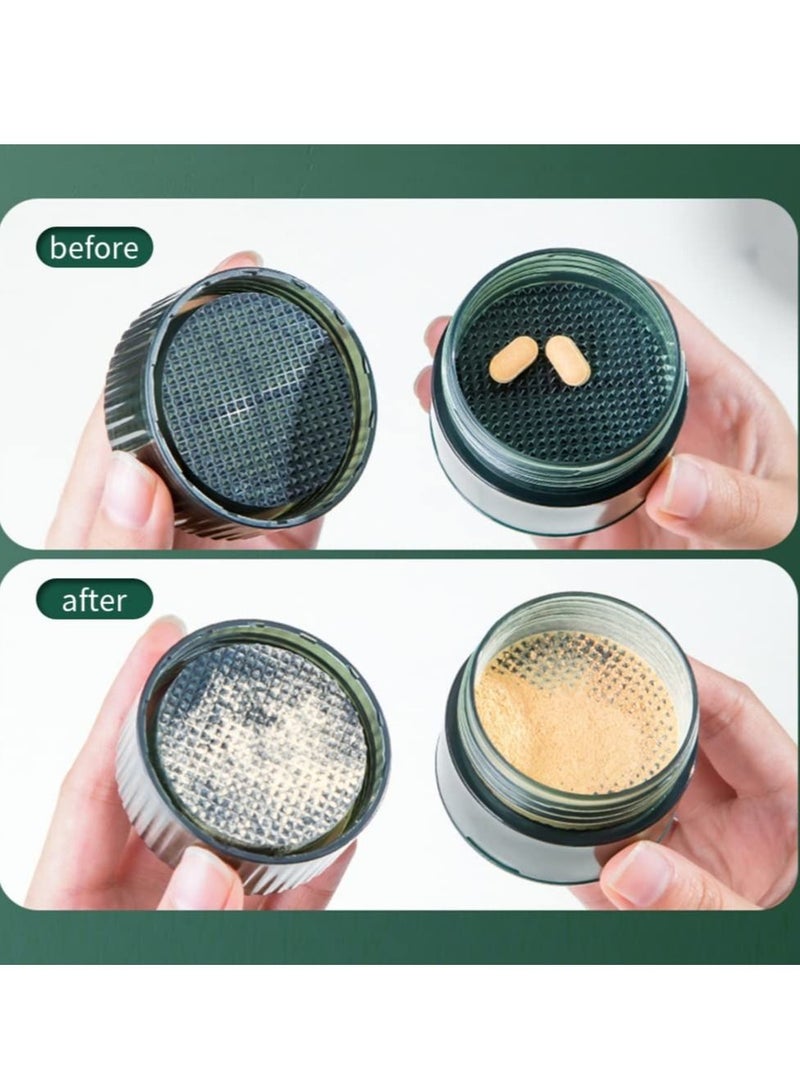 الأزرق جي دبليو Pill Cutter and Crusher, Splitter for Small or Large Pills, Cuts Vitamins Tablets, Portable Pretty Crusher Purse Pocket(Dark Green) - Image 5