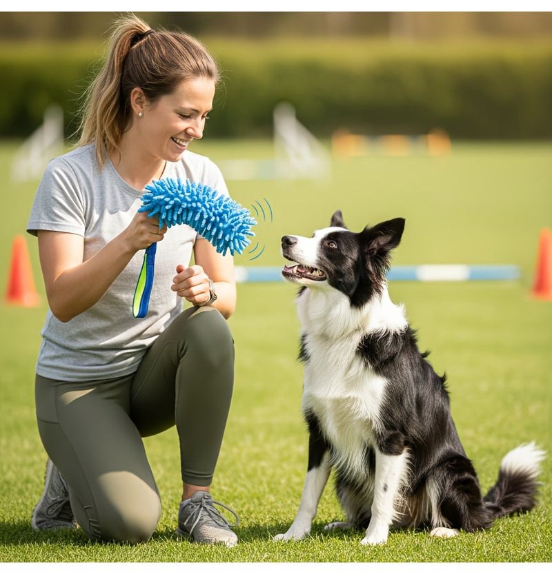 2pcs Pink Squeaky Tug of War Dog Toy Tear Resistant Rope Plush Teething Chewing Interactive Toy for Canine - Image 5