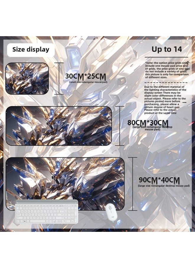 Mouse Pad Oversized Gundam Computer Keyboard Pad Cartoon Game Mouse Pad Boys E-sports Computer Thickened Desk Pad-Color:800*300*2mm-Pattern:Up To 14