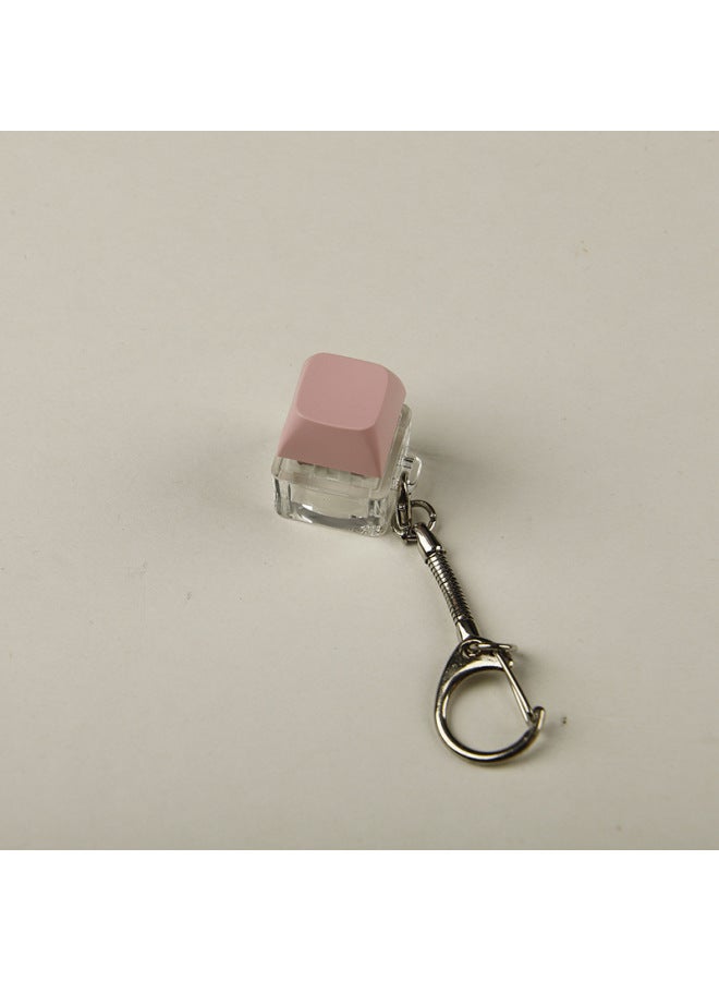 Loquat Candy-colored Single-keyboard Tester Press-sound Multi-color Combination No-light Strip Light Optional Digital Computer Keyboard-Color:Pink Finished Product With Light - Image 1