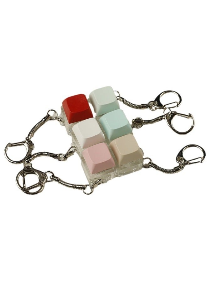 Loquat Candy-colored Single-keyboard Tester Press-sound Multi-color Combination No-light Strip Light Optional Digital Computer Keyboard-Color:Pink Finished Product With Light - Image 4