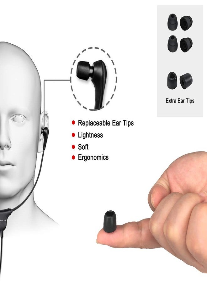 SIMOLIO Anti-Dropping Wired TV Earphone with Volume Control, Extra Long Cord Headphone with Mic for TV, PC, RCA & 3.5mm Cable Included, 14.9ft Extension Cable Earphone, Extra Soft Ear Tips, SM-901TV - Image 3