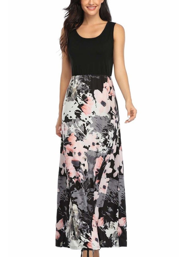 Lacavocor Womens Summer Maxi Dress Tank Top Sleeveless Long Dresses, Large, A7 - Image 1