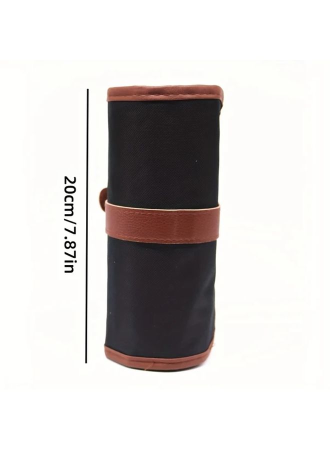 12 Hole Pencil Roll Organizer Portable Pencil Case Multiple Compartments Sturdy Zipper Ergonomic Handle - Image 4