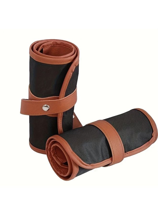 12 Hole Pencil Roll Organizer Portable Pencil Case Multiple Compartments Sturdy Zipper Ergonomic Handle - Image 3