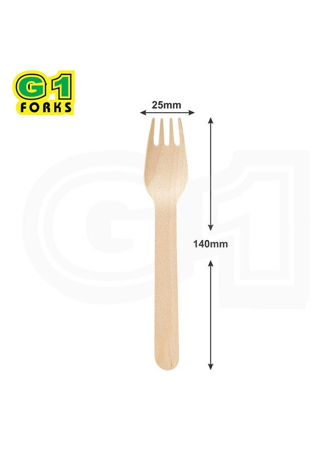 G1 G 1 Forks | Bio-degradable | Wooden | Forks | Eco Friendly Disposable Forks | for Home Use, Party, Events | 100 Pieces - Image 3