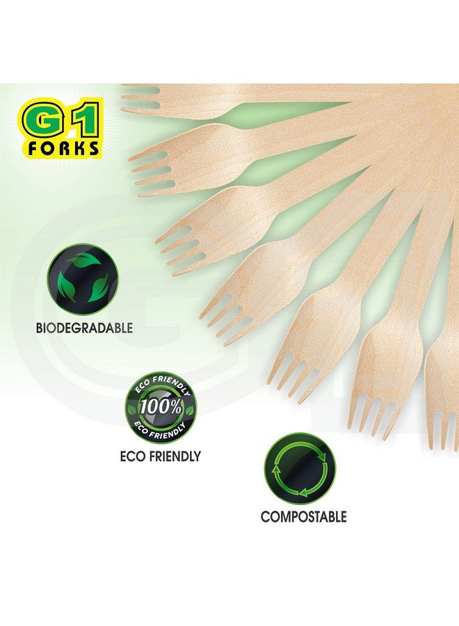 G1 G 1 Forks | Bio-degradable | Wooden | Forks | Eco Friendly Disposable Forks | for Home Use, Party, Events | 100 Pieces - Image 5